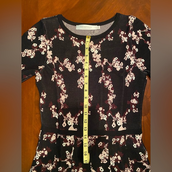Contemporaine by Simons Floral Jacquard Structured Knit Midi Dress EUC - Picture 8 of 10